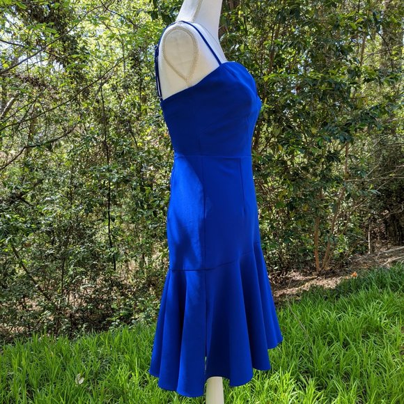 MILLY Italian Cady Kelly Dress V-Neck in Cobalt Blue Size 0 Brand New NWT - Picture 6 of 12